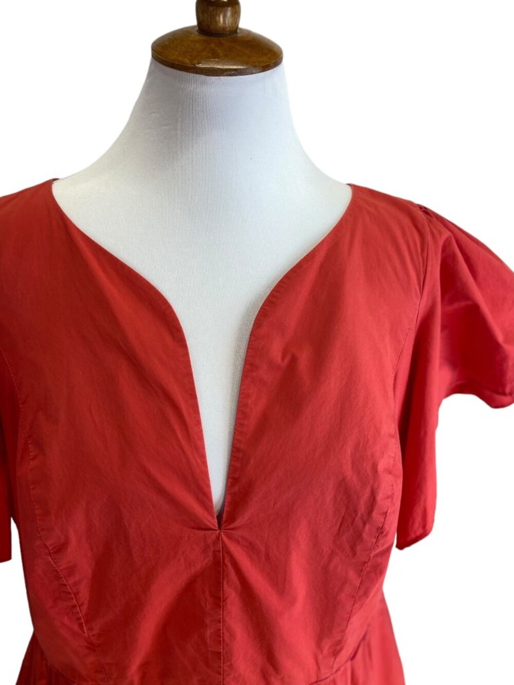 Marissa Webb Prairie Tiered Maxi Dress Coral Size 14 Boho Vacation Cottagecore - Picture 7 of 16